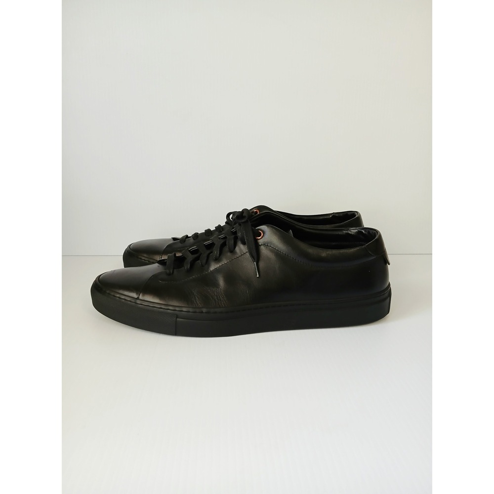 Good Man Brand Edge Sneaker Mens Black Leather Low Top Lace Up Shoes G928-01